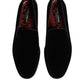 Dolce & Gabbana Black Velvet Slip On Men Loafers Formal Shoes