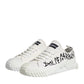 Dolce & Gabbana White Logo Graffiti Low Top Sneakers Shoes