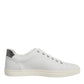 Dolce & Gabbana White Silver Sacred Heart Men Sneakers Shoes