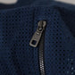 Dolce & Gabbana Blue Leather Perforated Full Zip Jacket
