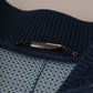 Dolce & Gabbana Blue Leather Perforated Full Zip Jacket