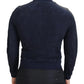 Dolce & Gabbana Dark Blue Suede Lambskin Blouson Jacket