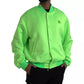Dolce & Gabbana Neon Green Polyester Long Sleeves Men Bomber Jacket