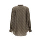 Fendi Brown Silk Pattern Shirt