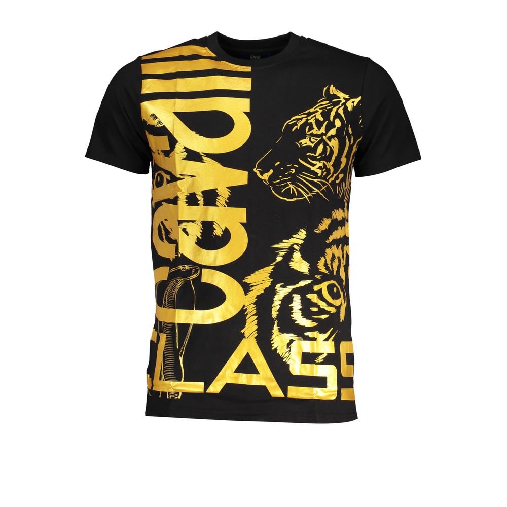 Cavalli Class Black Cotton T-Shirt Mens T-Shirt