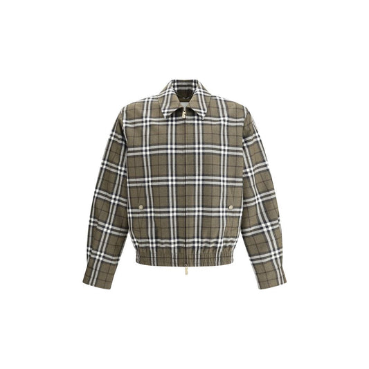 Burberry Check pattern wool Harrington Jacket Mens Jacket