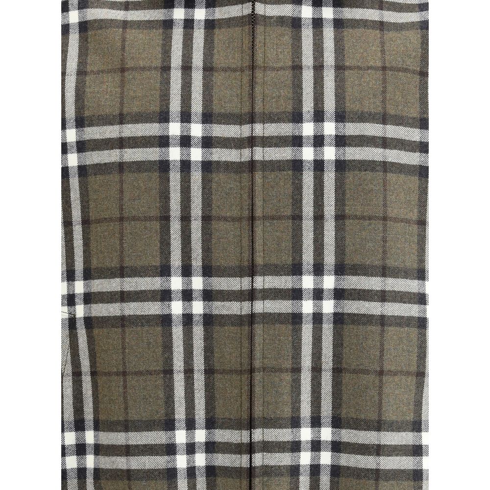 Burberry Check pattern wool Harrington Jacket Mens Jacket