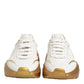 Dolce & Gabbana White Gold DAYMASTER Leather Sneakers Womens Shoes