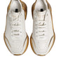 Dolce & Gabbana White Gold DAYMASTER Leather Sneakers Womens Shoes