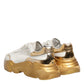 Dolce & Gabbana White Gold DAYMASTER Leather Sneakers Womens Shoes