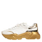 Dolce & Gabbana White Gold DAYMASTER Leather Sneakers Womens Shoes