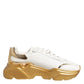 Dolce & Gabbana White Gold DAYMASTER Leather Sneakers Womens Shoes