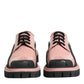 Dolce & Gabbana Light Powder Pink Black Leather Lace-Up Shoes