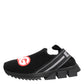 Dolce & Gabbana Black Grey Slip On Sorrento Sneakers Shoes