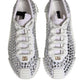 Dolce & Gabbana White NS1 Canvas Leather Embellished Sneakers Shoes