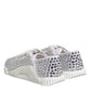 Dolce & Gabbana White NS1 Canvas Leather Embellished Sneakers Shoes