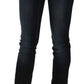 John Galliano Dark Blue Mid Waist Slim Fit Denim Casual Pants Jeans