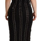 Dolce & Gabbana Black Cady Sleeveless Lace Up Bodycon Dress