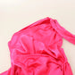 Dolce & Gabbana Pink Sheath Silk Bow Open Shoulder Dress
