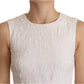 Dolce & Gabbana White Floral Sleeveless Sheath Mini Dress