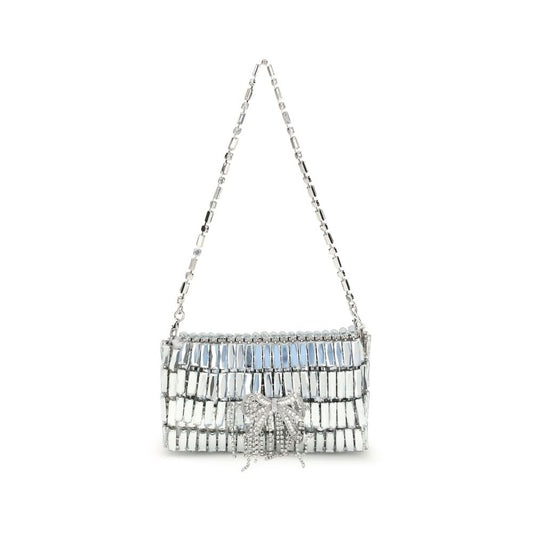 Self-Portrait Silver crystal bow mini Shoulder Bag Womens Shoulder Bag
