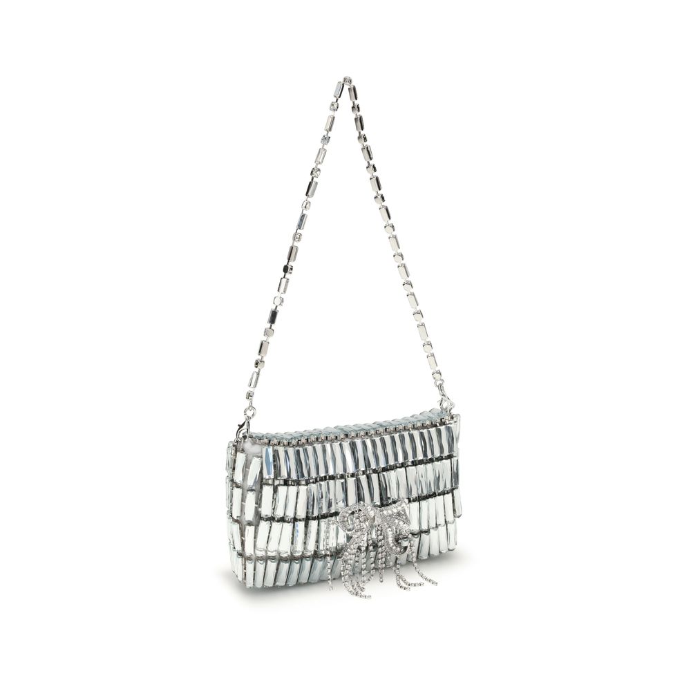 Self-Portrait Silver crystal bow mini Shoulder Bag Womens Shoulder Bag