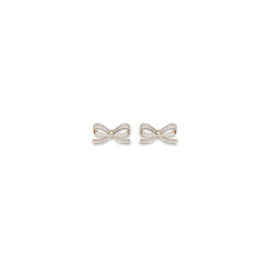Self-Portrait GOLD CRYSTAL BOW EARRINGS Womens Earrings