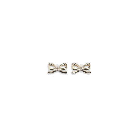 Self-Portrait GOLD CRYSTAL BOW EARRINGS Womens Earrings