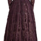 Dolce & Gabbana Purple Viscose Crystal A-Line Gown Dress
