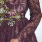 Dolce & Gabbana Purple Viscose Crystal A-Line Gown Dress