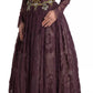 Dolce & Gabbana Purple Viscose Crystal A-Line Gown Dress