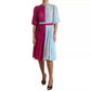 Dolce & Gabbana Light Blue Silk Two Tone Midi Dress