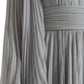 Dolce & Gabbana Light Grey Polyester Pleated Long Maxi Dress