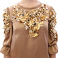 Dolce & Gabbana Gold SPECIAL Piece Runway Crystal Blouse