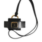 Dolce & Gabbana Black Leather Strap Gold Metal DG Logo Plaque Airpods Case