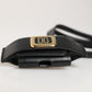 Dolce & Gabbana Black Leather Strap Gold Metal DG Logo Plaque Airpods Case