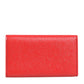 Dolce & Gabbana Red Leather Silver Metal Logo Plaque Trifold  Key Holder