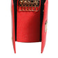 Dolce & Gabbana Red Leather Silver Metal Logo Plaque Trifold  Key Holder