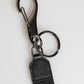 Dolce & Gabbana Black White Polyester DG Logo Silver Men Keychain Keyring