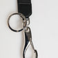 Dolce & Gabbana Black Burgundy Nylon DG Logo Crown Holder Keychain Keyring