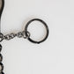 Dolce & Gabbana Black Red Military Leather Patch DG Logo Keychain Keyring
