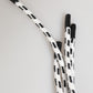 Dolce & Gabbana Black White Polyester Tape String DG Logo Keychain Keyring