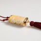 Dolce & Gabbana White Pearl Resin Gold Metal Red Tassel Pendant Bag