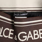 Dolce & Gabbana Brown Polyester Logo Elastic Waistband Swimwear