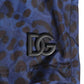 Dolce & Gabbana Blue Leopard Print Polyester Elastic Waistband Swimwear