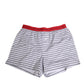 Dolce & Gabbana White Striped Cotton Red Waistband Shorts Swimwear