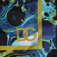 Dolce & Gabbana Blue Marble Print Logo Men Boxer Short Swimwear