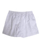 Dolce & Gabbana White Blue Cotton Striped Button Fly Shorts Swimwear