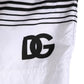 Dolce & Gabbana Black White Striped DG Logo Men Short  Swimwear