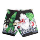 Dolce & Gabbana Black White Polyester Floral Orchid Print Shorts